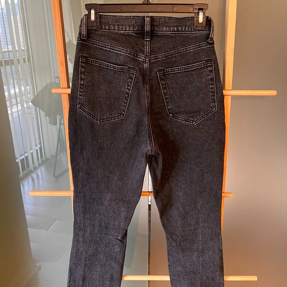 Black V Front Straight Jeans - Picture 2 of 3
